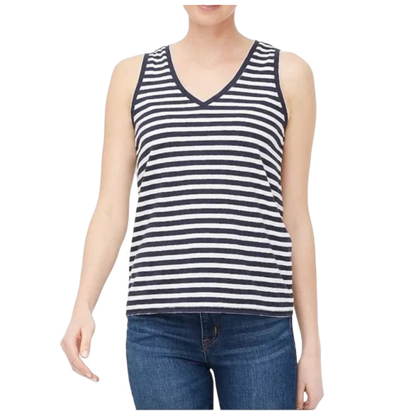 NWT J. Crew Purple Striped V-Neck Tank - SIZE L - Picture 4 of 9